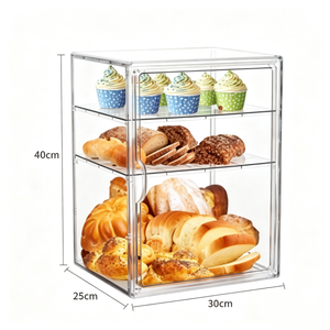 Caja de Almacenamiento de Pan Ajustable Transparente a Prueba de Polvo para el Hogar, Caja de Pastelería Acrílica de Varias Capas - Product Image 3