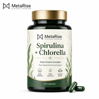 Capsules de spiruline et de chlorelle pour adultes, marque privée OEM, complément nutritionnel naturel à base d'algues, formule super-aliment vert, à base de plantes