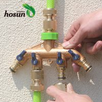 Robinet à bille de jardin durable à 4 voies, séparateur d'eau, adaptateur de raccord en laiton conforme à la norme ANSI