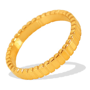 French Retro <b>Titanium</b> Steel Gear <b>Ring</b> Geometric Design Unisex Jewelry Gift 18k Gold Band Simple Colorfast High End - Product Image 5