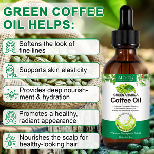ALIVER 60ml Huile de café vert Arabica pressée à froid, pure et naturelle, pour massage, nourrissante en profondeur, hydratante, pour le visage et le corps - Product Image 5