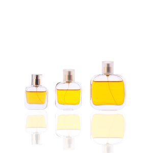 Vente de gros Bouteille de parfum plate transparente de haute qualité avec texture en relief Bouteille de parfum en verre - Product Image 3