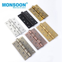Charnière de porte et de fenêtre robuste en acier inoxydable 201 2BB 4 x 3 x 2,5 mm, charnières à pivot encastrées de 3/4 pouce, charnières à roulement à billes pour porte en bois