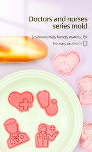 Molde de galleta para enfermera y médico de dibujos animados en 3D, juego DIY que incluye cortadores de galletas impresos con estetoscopio para hornear y regalar - Product Image 4