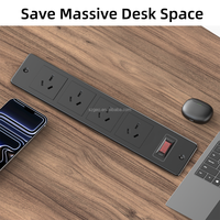 Multiprise encastrable de bureau avec 4 prises CA, interrupteur et protection contre les surcharges, prise de courant encastrée pour mobilier de bureau