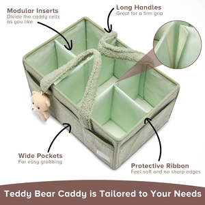 Portable bébé pépinière couche Caddy pour Table à langer Teddy voiture organisateur bac de rangement <span class=keywords><strong>panier</strong></span> pour lingettes nouveau-né Essentials - Product Image 3