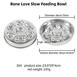 Tigela de Alimentação Lenta para Cães em Aço Inoxidável 304, Durável, Impermeável e Portátil, com Bordas Arredondadas para Prevenir Engasgos - Product Image 6