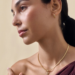 Collier pendentif diamant, collier en diamant de laboratoire, <span class=keywords><strong>bijoux</strong></span> de mode, colliers, collier plaqué or inaltérable, minimaliste - Product Image 2