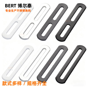 Support d'angle réglable en acier laminé à froid Bolte, à trous longs, en forme de L, pour étagère, connecteur de meuble - Product Image 2