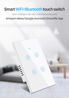 Interrupteur mural intelligent Wi-Fi à écran tactile en verre 220V US