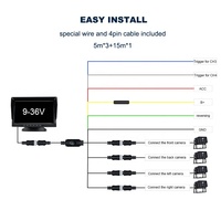 Monitor mobil, 4 CH 9-36v Monitor 10.1 inci Sistem Monitor tampilan belakang DVR 4 ch alat bantu mundur mobil