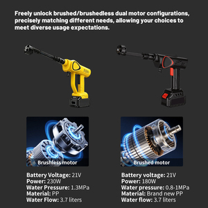 Pistolet de <span class=keywords><strong>lavage</strong></span> de voiture haute pression noir élégant 21V avec moteur 180W, pression d'eau de 10 bars, matériau ABS - Product Image 3