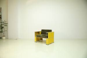 आधुनिक लिविंग रूम फर्नीचर सेट टिकाऊ स्टेनलेस स्टील ट्यूब पीले उच्चारण सोफे और कमरे के लिए कुर्सी कॉम्बो - Product Image 4