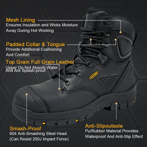 מגפי עבודה שחור מותאם אישית s3 src גבוה עור אמיתי עמיד למים גברים - Product Image 3