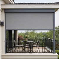 Stores d'extérieur manuels à fermeture éclair, écran à rouleaux ignifuge, coupe-vent et imperméable pour la vente en gros et les projets