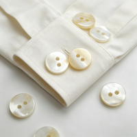 Kancing Cangkang Mutiara Alami Modern Premium 2 Lubang Bulat Warna-warni Krem untuk Pakaian