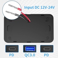 Chargeur rapide PD 120W pour bus, camping-car et yacht, avec double port USB et interrupteur électronique à bouton-poussoir, compatible avec les modèles QC30+ et QC30
