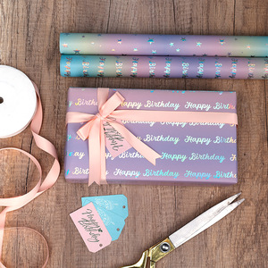 Laser-Plated Aluminum Gift Wrapping <b>Paper</b> Birthday Dot Star <b>Pattern</b> Metallized <b>Paper</b> Single Side Craft Gift Packaging - Product Image 1