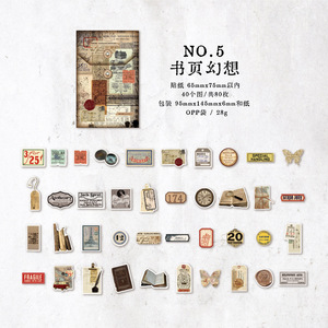 Material Vintage mano cuenta decoración Base papel mensaje Collage 6 modelos 80 unids/pack serie de poesía pegatinas decorativas Decoración - Product Image 6