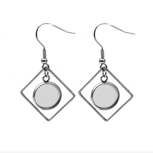 Pendientes Colgantes Geométricos de Acero Inoxidable, Color Acero, Huecos, Accesorios de Joyería DIY, Pendientes Colgantes Unisex de Moda - Product Image 5