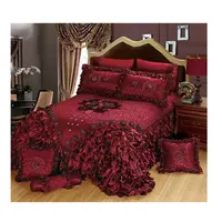 كامل طقم سرير الملكة حجم السرير الملكة لحاف زفاف تكون تصاميم فاخرة مجموعة غشايات الفراش طقم سرير العلامة التجارية الشهيرة 3 قطعة