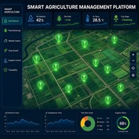 Plateforme de gestion de l'irrigation intelligente IoT pour l'agriculture |   Système de surveillance de l'humidité du sol, des parasites, des conditions météorologiques et de la croissance des cultures