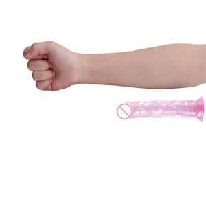 Damen-Spielzeug Dildo realistischer weicher Kristallpenis Dildo günstiger Preis bunter Gelee-Dildo mit starker saugglocke - Product Image 4