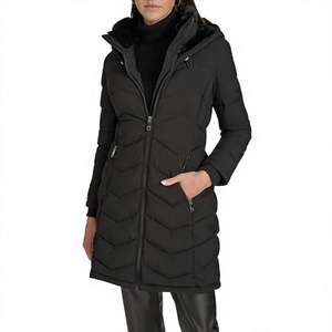 OFTBUY Blouson Bomber Matelassé Long Coupe-Vent pour Femme avec Bordure en Véritable Fourrure de Renard, Manches Lanterne Surdimensionnées, Vente en Gros, OEM Personnalisé, Faible MOQ, Livraison Rapide - Product Image 3