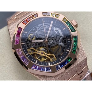 Reloj Mecánico de Buceo de Súper Calidad, Resistente al Agua, 41 mm, Fábrica THB, Movimiento 3132, 15412, Esqueleto con Diamantes Arcoíris - Product Image 1