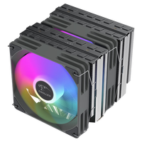 COOLLEO B60T Dual Fan CPU Cooling Pure BKWH RGB Aluminum Heatsink Double Tower Radiator for Computer Case