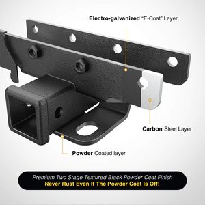 Receptor de enganche de 2 pulgadas con cubierta para <span class=keywords><strong>Jeep</strong></span> Wrangler Compatible con <span class=keywords><strong>Jeep</strong></span> Wrangler JL/JLU 2018-2024 Kit de remolque de enganche de remolque - Product Image 4