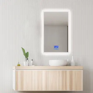 Jiaxing Chengtai carré personnalisé led lumière miroir hôtel salle de bain miroir avec désembueur