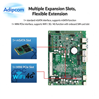Intel Core I3-7020U Triple Display Dual Gigabit LAN COM RS485 MSATA Mini PCIe Industrial Mainboard untuk Terminal Cerdas