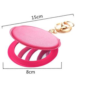 High Quality Pocket Custom Logo Mirror <b>Keyring</b> <b>Mini</b> Cute Key Chain Makeup Mirror Keychain - Product Image 6