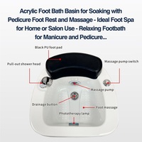 Bassin de pédicure en acrylique en gros, portable, pour SPA et soins des pieds, compatible avec les fauteuils de pédicure