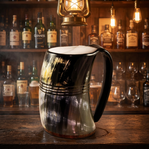 OEM Customized Eco-Friendly Handmade Real Buffalo Horn Antique Imitation <b>Beer</b> Mug B S International Model FTR5640 Restaurant Bar - Product Image 1