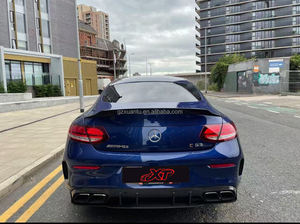 Lèvre de diffuseur de pare-chocs arrière en Fiber de carbone Style C63 C43 <span class=keywords><strong>AMG</strong></span> pour Mercedes Benz W205 coupé 2 portes Bodykit 15-21 - Product Image 5