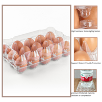 Boîte à œufs en PET pour 15 œufs, transparente, type clamshell, barquette alimentaire jetable, vente en gros, personnalisable