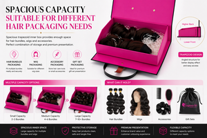 Custom Luxury Cardboard Gift <strong>Box</strong> with Satin Lining Handles Bag for Human Hair Wig Human Hair Extension <strong>Collection</strong> Packaging <strong>Box</strong> - Product Image 2