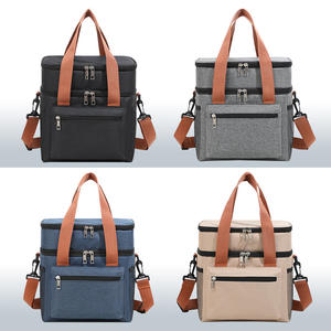 Большой вместительный портативный двухслойный кулер для мешков Bento из утолщенной алюминиевой фольги, Ручной кулер из Оксфордского материала для холода - Product Image 2