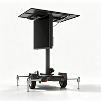 Remorque d'affichage LED solaire mobile avec élévateur hydraulique, rotation à 360 degrés, alimentation hors réseau pour événements publicitaires