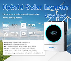 4KW 5KW 6KW 10KW Onduleur Solaire Hybride Monophasé WIFI MPPT 50HZ AC 48VDC Onde Sinusoïdale Pure <span class=keywords><strong>lg</strong></span> climatiseurs Onduleur - Product Image 2