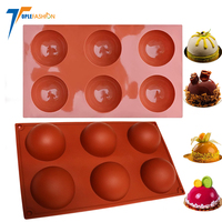 Halbkugel förmige kuppel förmige Silikon backformen mit 6 Hohlräumen für die Herstellung von Schokoladen-, Kuchen-, Gelee-und Kuppel mousse formen