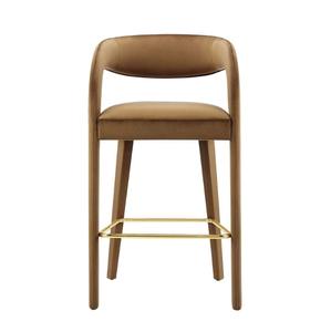 Chaise <span class=keywords><strong>de</strong></span> Bar en <span class=keywords><strong>bois</strong></span> massif <span class=keywords><strong>de</strong></span> Style nordique luxe lumière maison salon salle à manger chaise avec dossier Simple concepteur haut tabouret <span class=keywords><strong>de</strong></span> Bar - Product Image 1