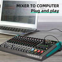 Console de mixage audio 12 canaux Pa12, table de mixage DJ USB avec alimentation fantôme 48V, 256 effets DSP, table de son pour scène