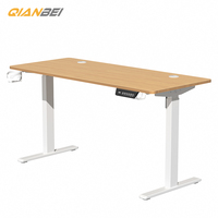 QB Nouveau Bureau de Jeu Électrique Ergonomique PC RGB avec Double Moteur, Hauteur Réglable