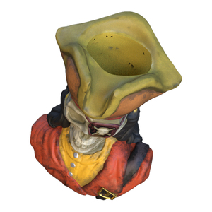 Vente en gros d'ustensiles de bar personnalisés hawaïens Cool Gentleman Effet d'essuyage Céramique Cheveux longs Squelette borgne Pirate Capitaine Buste Tiki Mug - Product Image 6