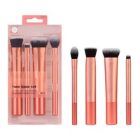 Lot de 6 pinceaux professionnels de précision à poils synthétiques pour estomper, applicer fard à paupières, correcteur, pinceau éventail et pinceau détaillé, avec manche spécial