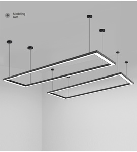 Luces lineales de aluminio de alta calidad, 1m, 1,2 m, 4 pies, lámpara colgante de techo Led, luz colgante rectangular para oficina, gimnasio, supermercados - Product Image 4