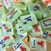 Ensemble de Mahjong américain en nacre nacrée - Finition transparente et brillante, tuiles translucides élégantes, cadeau de luxe